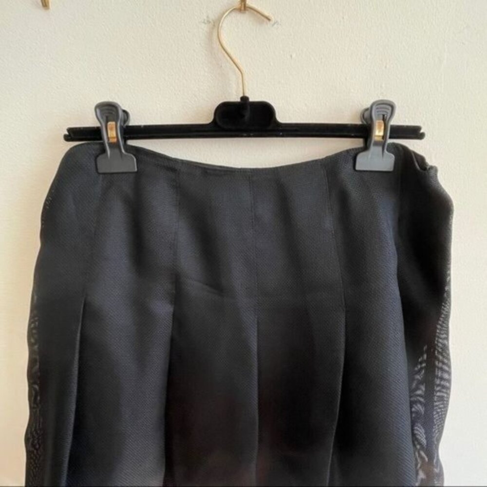 90's Kay Unger Mesh Overlay Knee Length Skirt 12 - Picture 4 of 6